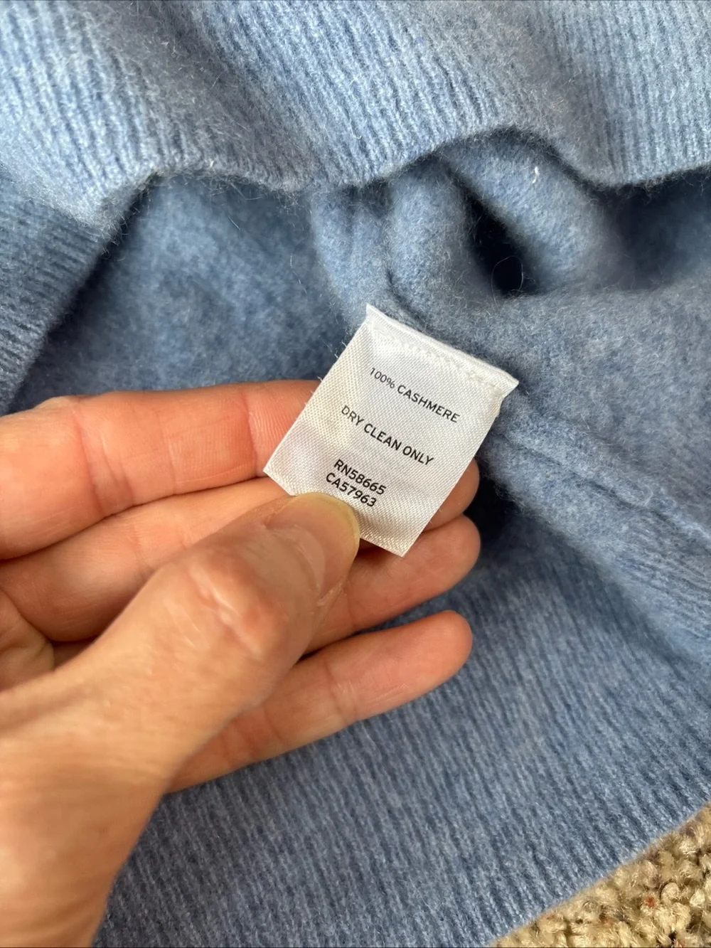 Nordstrom 100% Cashmere Sweater Mens Size XXL Blue Crew Neck Soft Lightweight